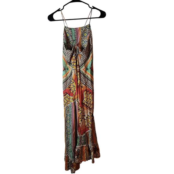 FARM Rio Banana Scarves Yawanawa Maxi Dress Sz G (Lg) Boho Art *See Measures) - Picture 4 of 16